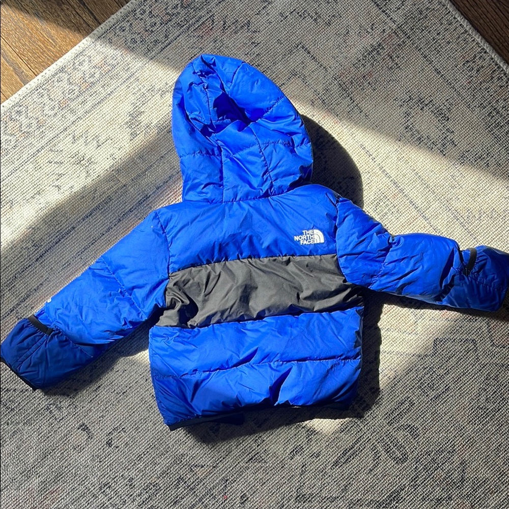 The North Face Blue and Black Puffer Jacket